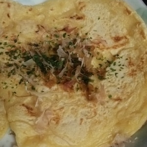 具はないけどめちゃ美味しい♡　薄焼きお好み焼き♬